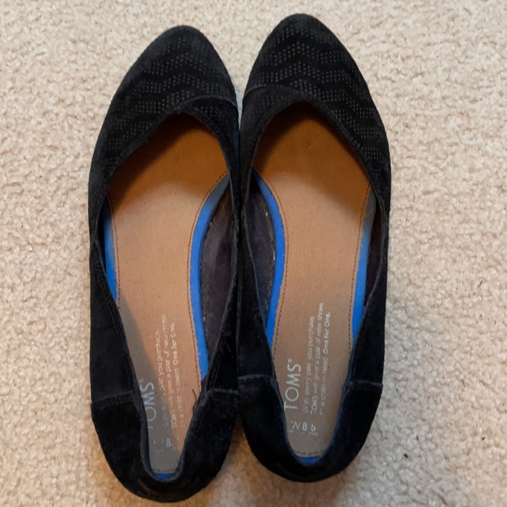 Toms leather pointed toe ballet flats - Picture 3 of 5